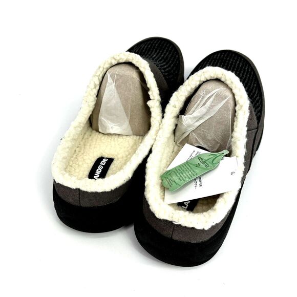 Lands' End Women 10M Gray Leather Suede Houndstooth All Weather Slip-On Mule NIP - Picture 5 of 9